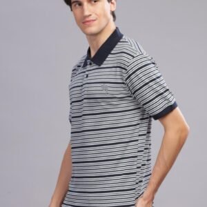 PR34||Navy Stripes|| 100% Cotton T-Shirt