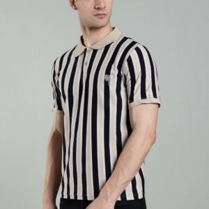 PR3 SS 007||Navy Stripes|| 100% Cotton T-Shirt